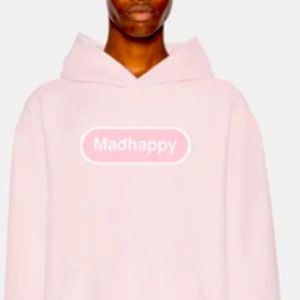 mad happy pink hoodie